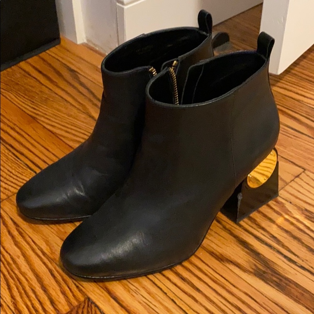 Gold heel booties